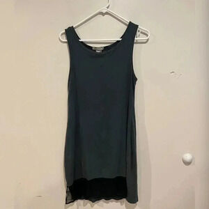 Prairie Underground Organic Cotton Long Lagenlook tank with bottom sheer panel